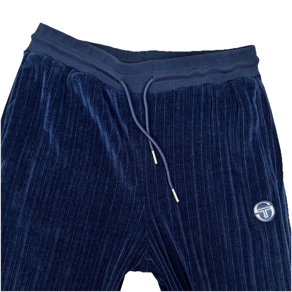 Sergio Tacchini Chenille Velour Pants Maritime Blue Medium Tracksuit - Picture 3 of 10